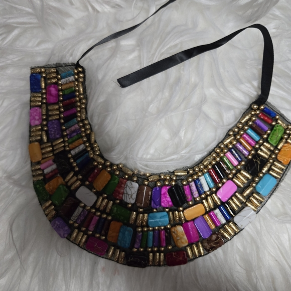 Jewelry - Alilang Women's Bohemian Beaded Statement Necklace with Multicolored Accents